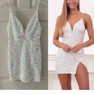 Lucy In the Sky Sequin White Mini Dress